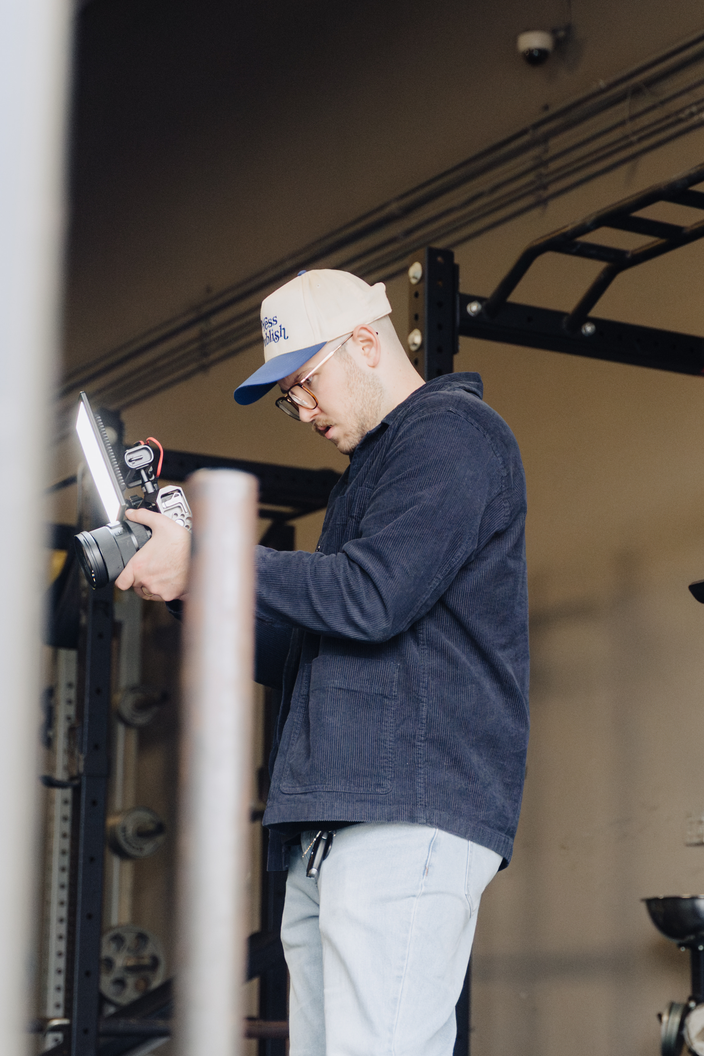 Jon at the gym during a founder-led video shoot